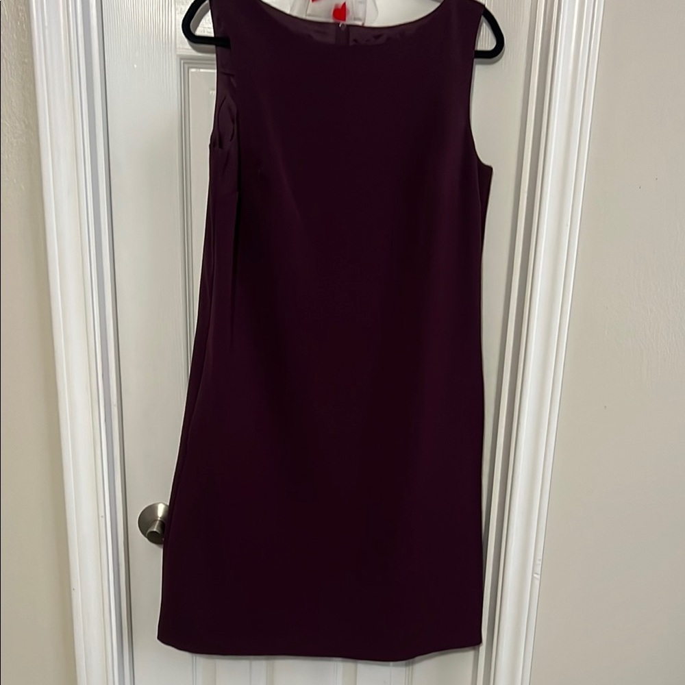 Purple Sheath Mini Dress with Bateau Neckline